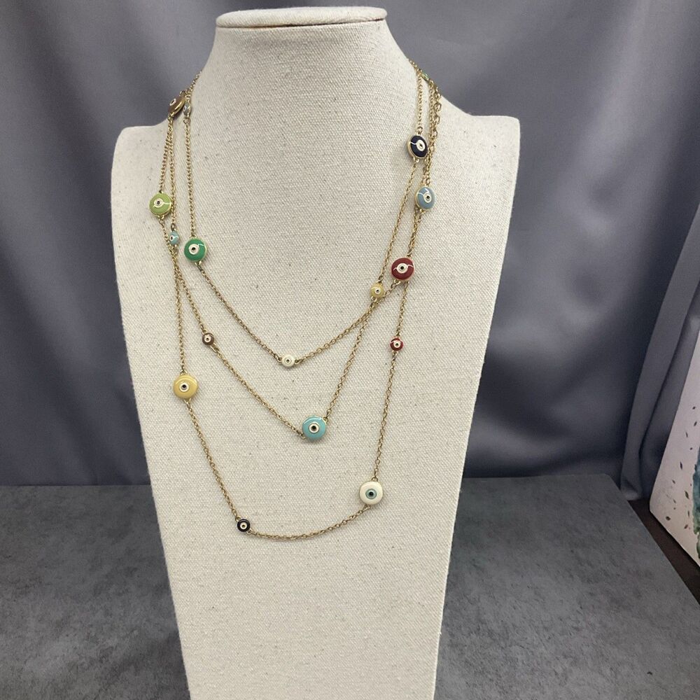 Joan Rivers Evil Eye Bead Necklace 62 In Long